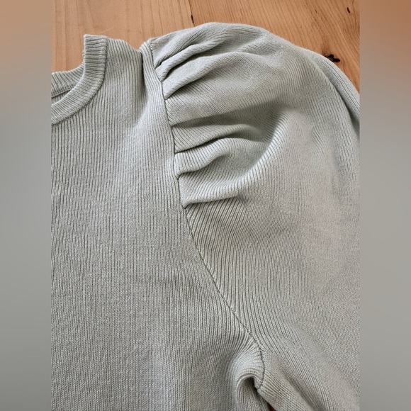 Prologue Puff Long Sleeve Crew Neck Mint Green Pullover Tight Knit Shirt Small - Picture 5 of 6
